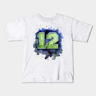 Go HAWKS! 12th Man Seattle Fan Art Kids T-Shirt